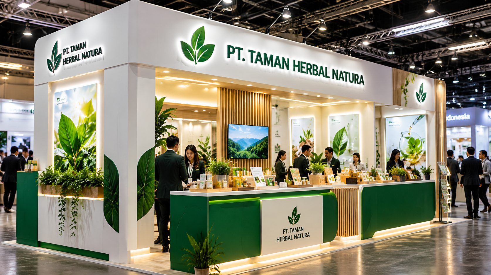 Booth Taman Herbal Natura di pameran kesehatan